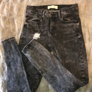 Charcoal Grey acid wash “True Skinny” Jeans